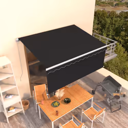 vidaXL Manual Retractable Awning with Blind 3.5x2.5m Anthracite Patio Awning