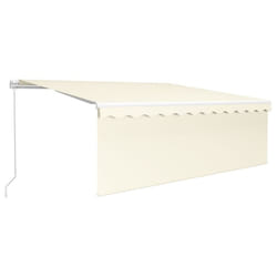 vidaXL Manual Retractable Awning with Blind 4x3m Cream Outdoor Awning Set