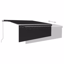vidaXL Manual Retractable Awning with Blind 4x3m Anthracite Outdoor Awning - Additional view 5