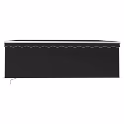 vidaXL Manual Retractable Awning with Blind&LED 4x3m Anthracite Outdoor Awning - Additional view 4