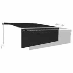 vidaXL Manual Retractable Awning with Blind 4.5x3m Anthracite Outdoor Awning - Additional view 3