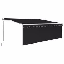 vidaXL Manual Retractable Awning with Blind&LED 4.5x3m Anthracite Patio Awning - Additional view 2