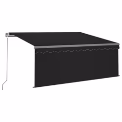 vidaXL Manual Retractable Awning with Blind&LED 3x2.5m Anthracite Awning Set