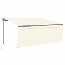 vidaXL Manual Retractable Awning with Blind 3.5x2.5m Cream Outdoor Awning - Additional view 2