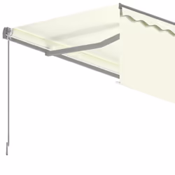 vidaXL Manual Retractable Awning with Blind 3.5x2.5m Cream Outdoor Awning - Additional view 4