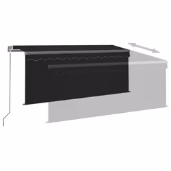 vidaXL Manual Retractable Awning with Blind 3.5x2.5m Anthracite Outdoor Awning - Additional view 3
