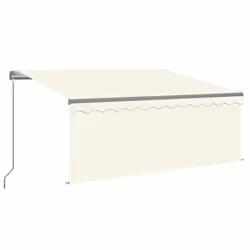 vidaXL Manual Retractable Awning with Blind&LED 3.5x2.5m Cream Outdoor Awning - Additional view 3