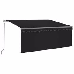 vidaXL Manual Retractable Awning with Blind&LED 3.5x2.5m Anthracite Awning Set