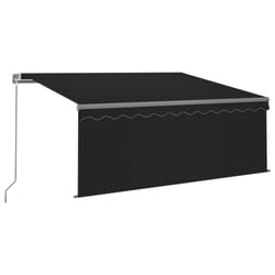 vidaXL Manual Retractable Awning with Blind&LED 3.5x2.5m Anthracite Awning Set