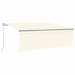 vidaXL Manual Retractable Awning with Blind 4x3m Cream Outdoor Awning Set
