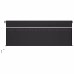 vidaXL Manual Retractable Awning with Blind 4x3m Anthracite Outdoor Awning Set - Additional view 3