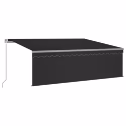 vidaXL Manual Retractable Awning with Blind&LED 4x3m Anthracite Awning Set