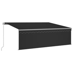 vidaXL Manual Retractable Awning with Blind&LED 4x3m Anthracite Awning Set