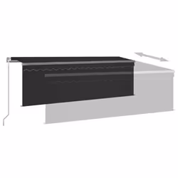 vidaXL Manual Retractable Awning with Blind 4.5x3m Anthracite Outdoor Awning - Additional view 3
