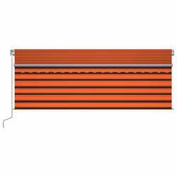 vidaXL Manual Retractable Awning with Blind 4.5x3m Orange&Brown Outdoor Awning - Additional view 2