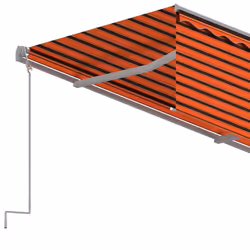 vidaXL Manual Retractable Awning with Blind 4.5x3m Orange&Brown Outdoor Awning - Additional view 4