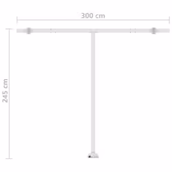vidaXL Manual Retractable Awning with LED 300x250 cm Yellow and White Shelter