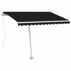 vidaXL Manual Retractable Awning with LED 300x250 cm Anthracite Shade Shelter