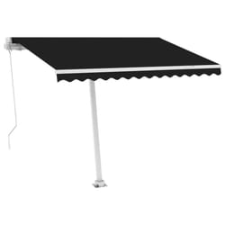 vidaXL Manual Retractable Awning with LED 300x250 cm Anthracite Shade Shelter