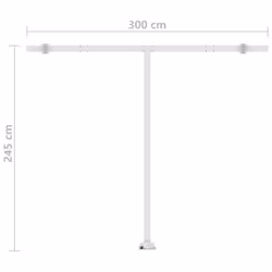 vidaXL Manual Retractable Awning with LED 300x250 cm Anthracite Shade Shelter
