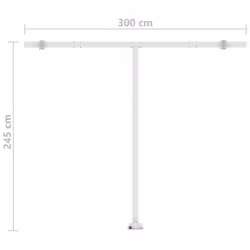 vidaXL Manual Retractable Awning with LED 300x250 cm Orange and Brown Shelter