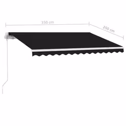 vidaXL Freestanding Manual Retractable Awning 350x250 cm Anthracite Shelter