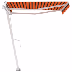 vidaXL Freestanding Manual Retractable Awning 350x250 cm Orange/Brown Shelter