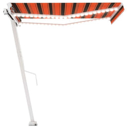 vidaXL Manual Retractable Awning with LED 350x250 cm Orange and Brown Shelter