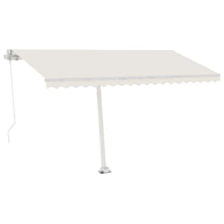 vidaXL Freestanding Manual Retractable Awning 400x300 cm Cream Shade Shelter