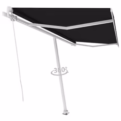 vidaXL Freestanding Manual Retractable Awning 400x300 cm Anthracite Shelter