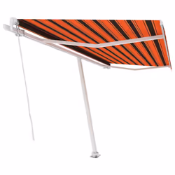 vidaXL Freestanding Manual Retractable Awning 400x300 cm Orange/Brown Shelter