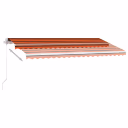 vidaXL Freestanding Manual Retractable Awning 450x300 cm Orange/Brown Shelter