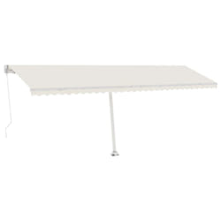 vidaXL Manual Retractable Awning with LED 600x300 cm Cream Outdoor Garden