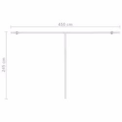 vidaXL Manual Retractable Awning with LED 400x350 cm Blue and White Outdoor