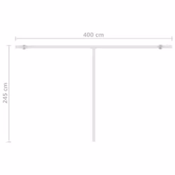 vidaXL Manual Retractable Awning with LED 400x350 cm Yellow and White Outdoor