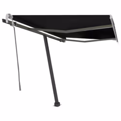 vidaXL Manual Retractable Awning with LED 300x250 cm Anthracite Balcony Patio