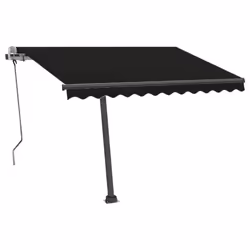 vidaXL Manual Retractable Awning with LED 350x250 cm Anthracite Balcony Patio