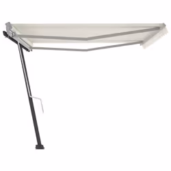 vidaXL Freestanding Manual Retractable Awning 400x300 cm Cream Outdoor Patio