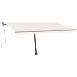 vidaXL Freestanding Manual Retractable Awning 400x300 cm Cream Outdoor Patio