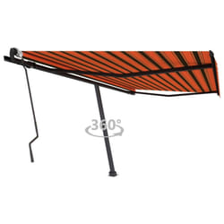 vidaXL Freestanding Manual Retractable Awning 400x300 cm Orange/Brown Outdoor