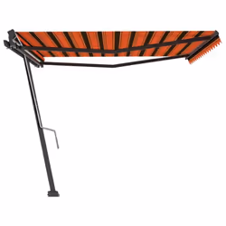 vidaXL Freestanding Manual Retractable Awning 400x300 cm Orange/Brown Outdoor