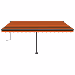 vidaXL Freestanding Manual Retractable Awning 400x300 cm Orange/Brown Outdoor