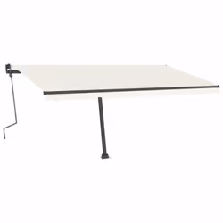 vidaXL Manual Retractable Awning with LED 400x300 cm Cream Balcony Garden