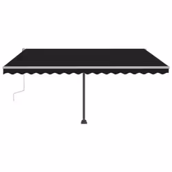 vidaXL Manual Retractable Awning with LED 400x300 cm Anthracite Balcony Patio