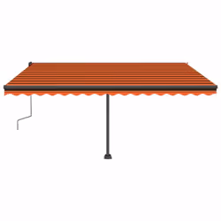 vidaXL Manual Retractable Awning with LED 450x300 cm Orange and Brown Balcony