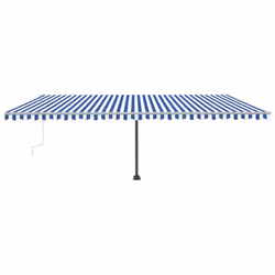 vidaXL Freestanding Manual Retractable Awning 600x300 cm Blue/White Outdoor