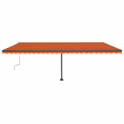 vidaXL Manual Retractable Awning with LED 600x300 cm Orange and Brown Balcony
