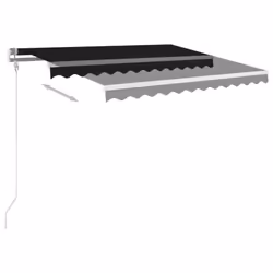 vidaXL Manual Retractable Awning with LED 3x2.5 m Anthracite Outdoor Garden