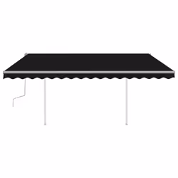 vidaXL Manual Retractable Awning with Posts 4x3 m Anthracite Outdoor Garden