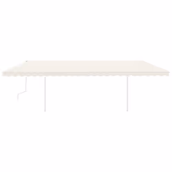 vidaXL Manual Retractable Awning with LED 6x3 m Cream Outdoor Garden Patio